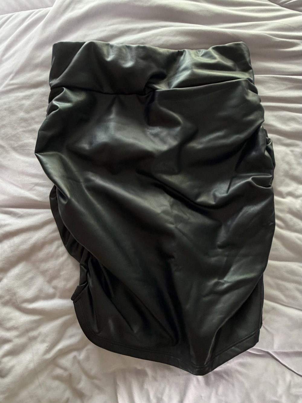 HALARA Black Faux Leather Midi Skirt - Picture 1 of 7